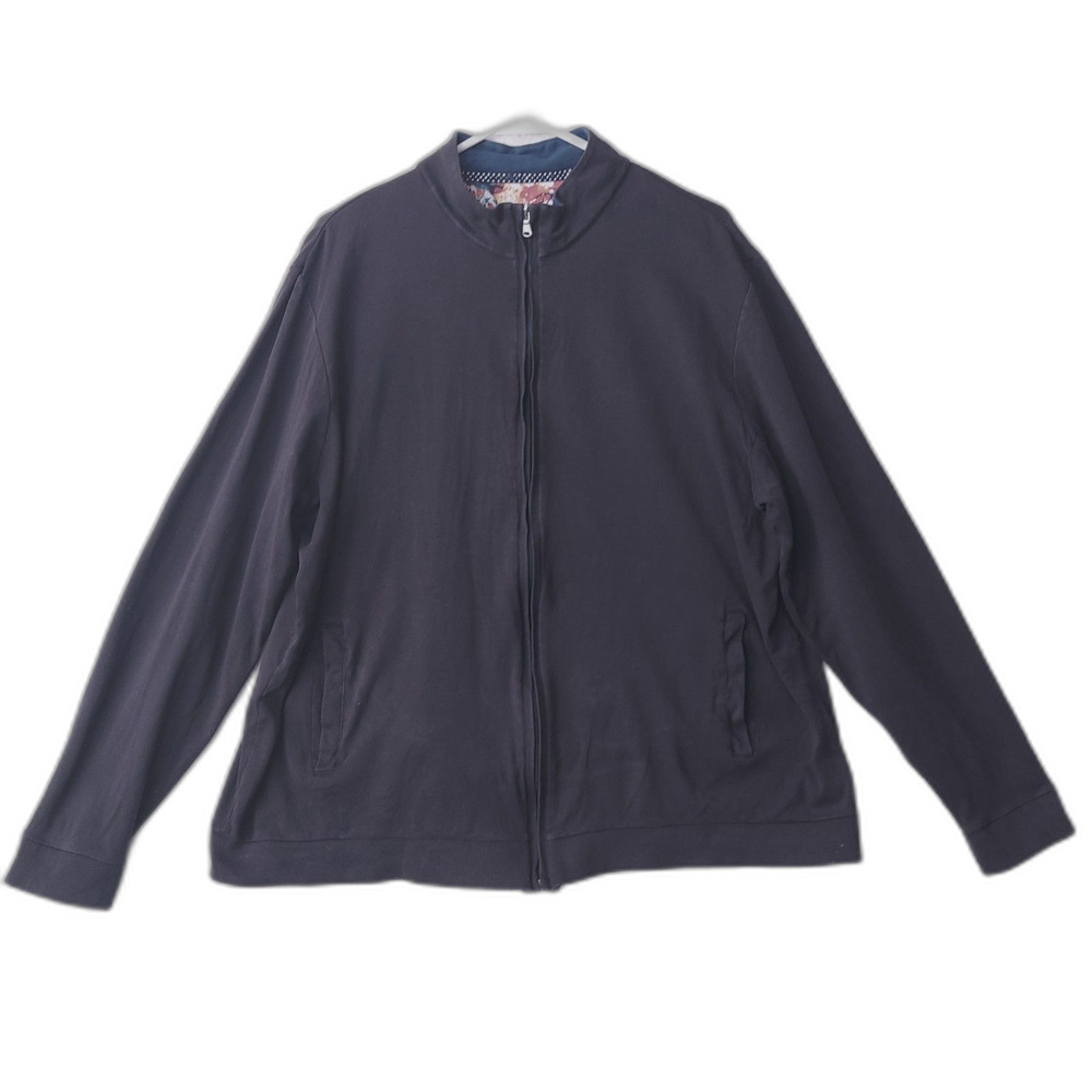 Robert Graham Alan Sweater Black Cardigan Cotton Long Sleeve Men's Sz 2XL